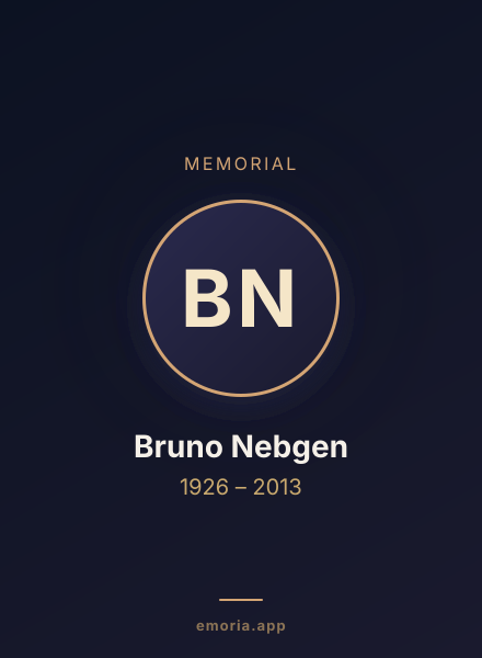 Memorial portrait of Bruno Nebgen