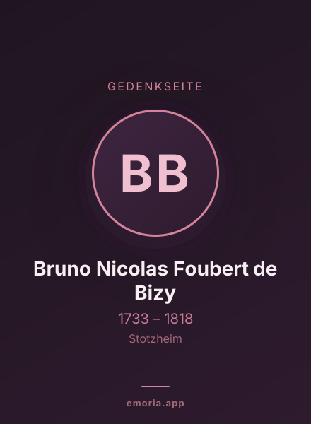 Gedenkportrait von Bruno Nicolas Foubert de Bizy