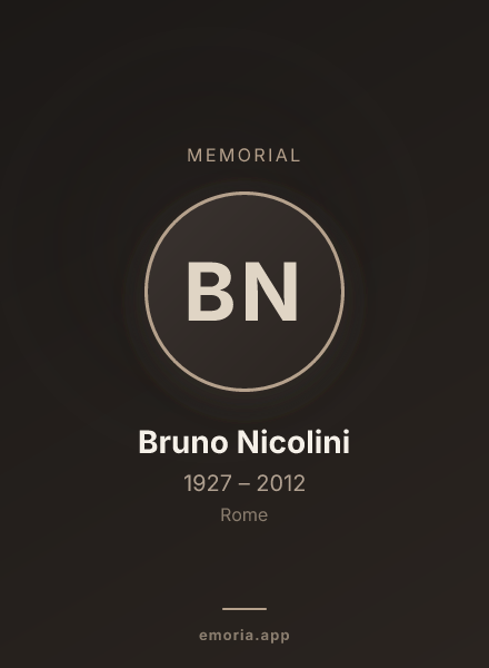 Memorial portrait of Bruno Nicolini