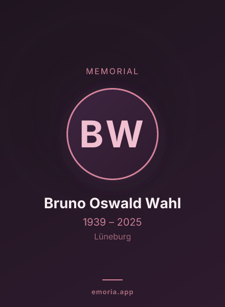 Memorial portrait of Bruno Oswald Wahl