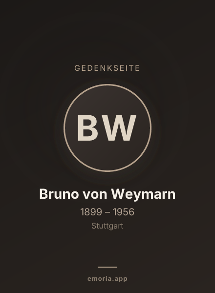 Gedenkportrait von Bruno von Weymarn
