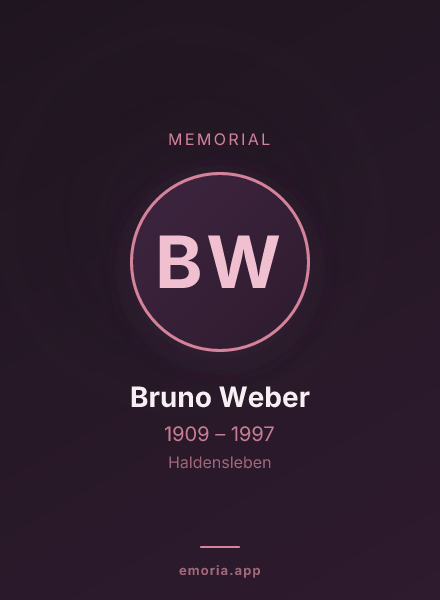 Memorial portrait of Bruno Weber