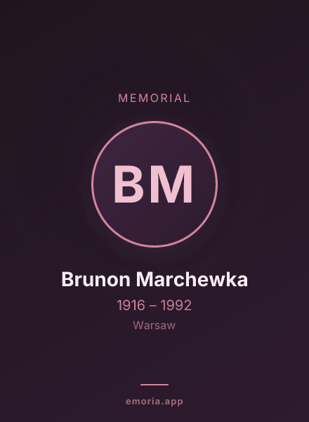 Memorial portrait of Brunon Marchewka