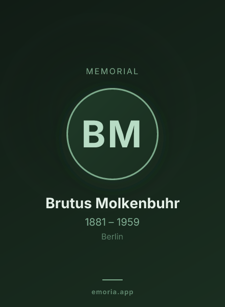 Memorial portrait of Brutus Molkenbuhr