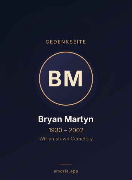 Gedenkportrait von Bryan Martyn