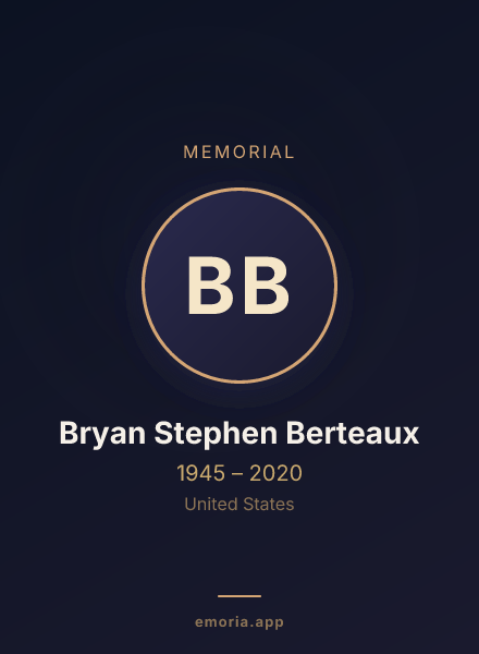 Memorial portrait of Bryan Stephen Berteaux