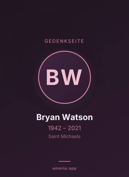 Gedenkportrait von Bryan Watson