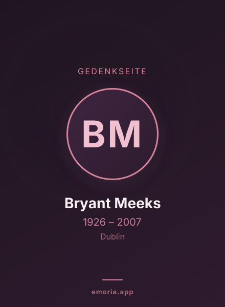 Gedenkportrait von Bryant Meeks