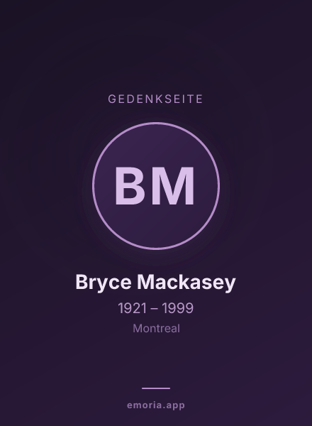 Gedenkportrait von Bryce Mackasey