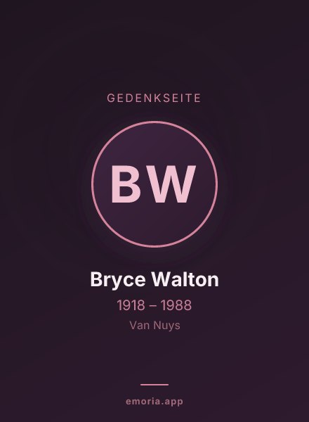 Gedenkportrait von Bryce Walton