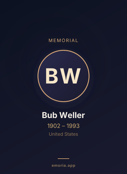 Memorial portrait of Bub Weller