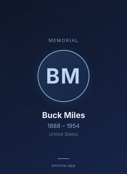 Memorial portrait of Buck Miles