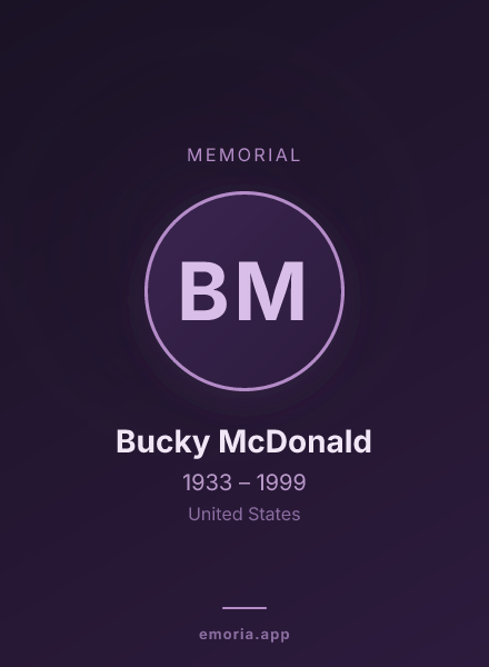 Memorial portrait of Bucky McDonald