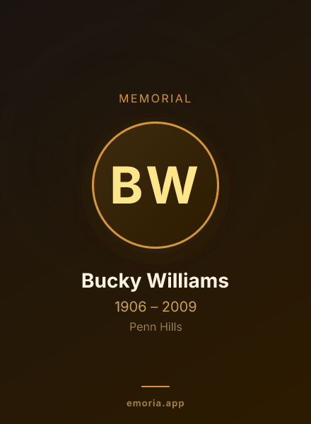Memorial portrait of Bucky Williams