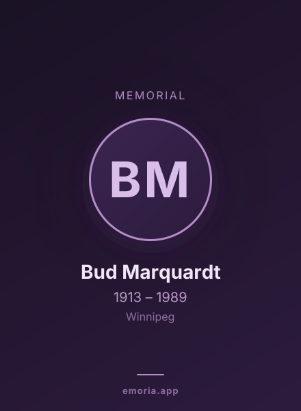 Memorial portrait of Bud Marquardt