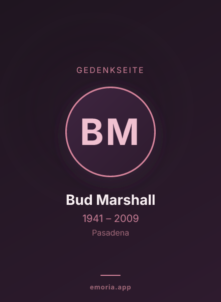 Gedenkportrait von Bud Marshall