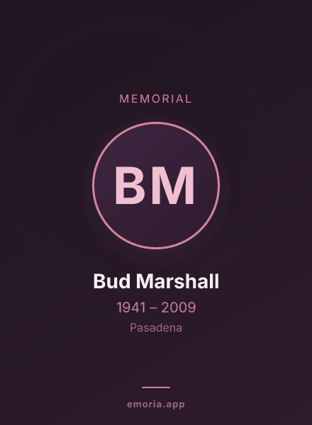 Memorial portrait of Bud Marshall