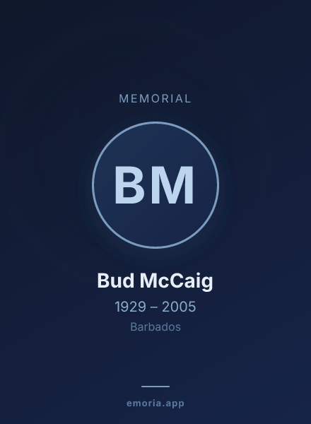 Memorial portrait of Bud McCaig