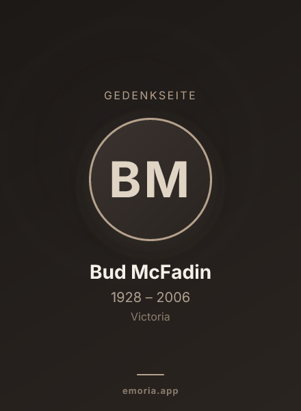Gedenkportrait von Bud McFadin