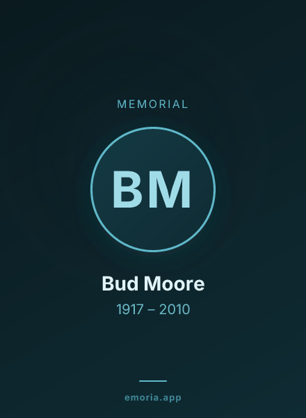 Memorial portrait of Bud Moore