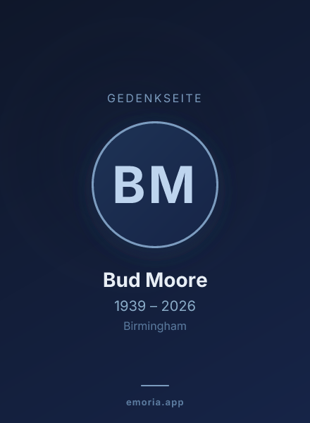 Gedenkportrait von Bud Moore