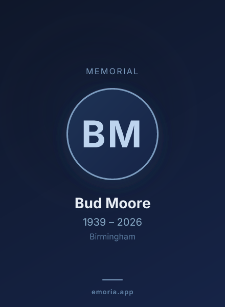 Memorial portrait of Bud Moore