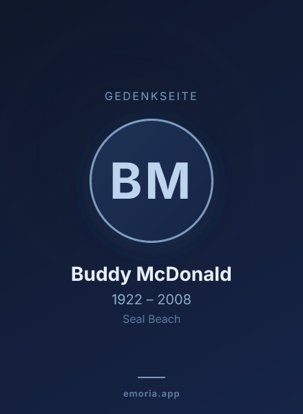 Gedenkportrait von Buddy McDonald