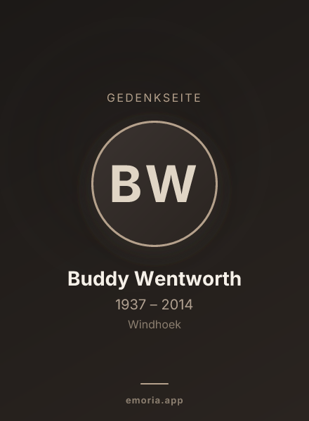 Gedenkportrait von Buddy Wentworth
