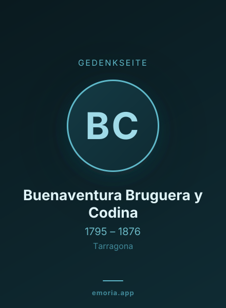 Gedenkportrait von Buenaventura Bruguera y Codina