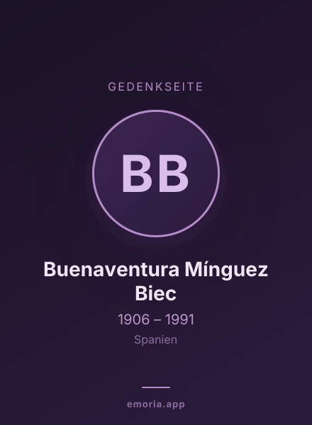 Gedenkportrait von Buenaventura Mínguez Biec