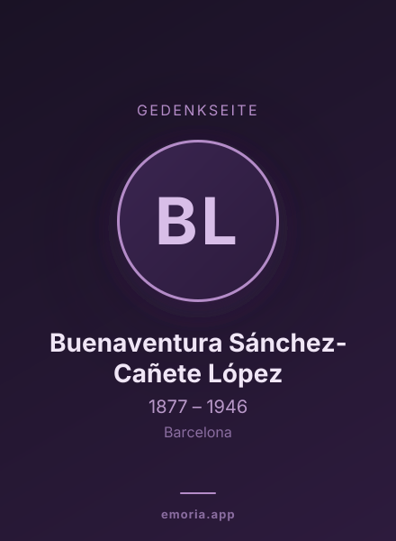 Gedenkportrait von Buenaventura Sánchez-Cañete López