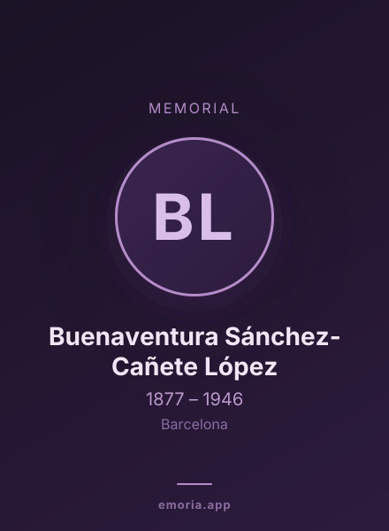 Memorial portrait of Buenaventura Sánchez-Cañete López