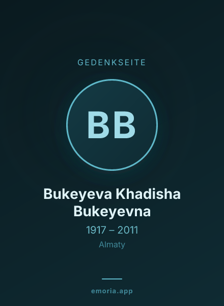 Gedenkportrait von Bukeyeva Khadisha Bukeyevna