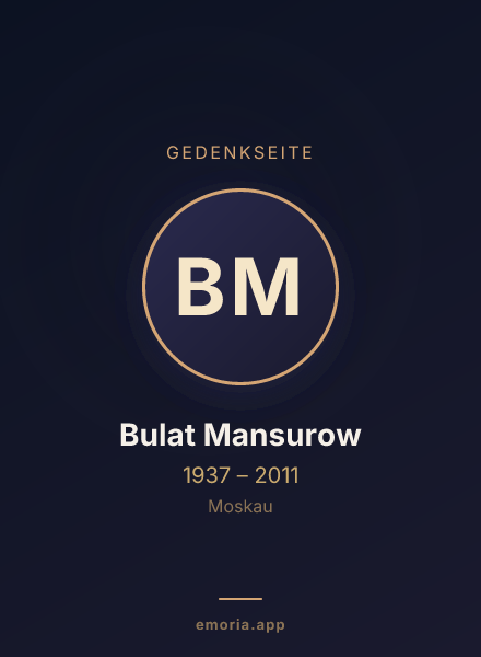 Gedenkportrait von Bulat Mansurow