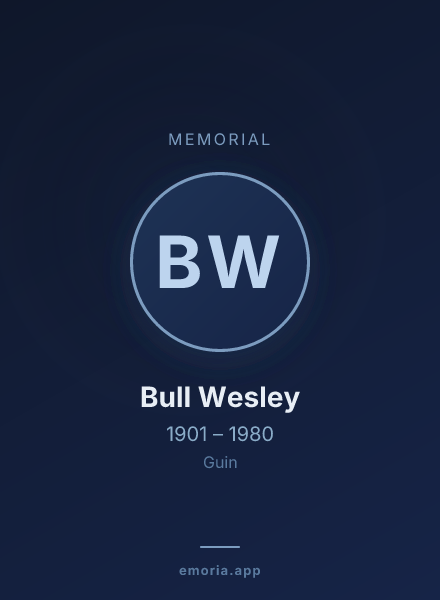 Memorial portrait of Bull Wesley