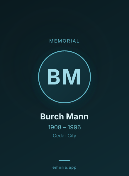 Memorial portrait of Burch Mann