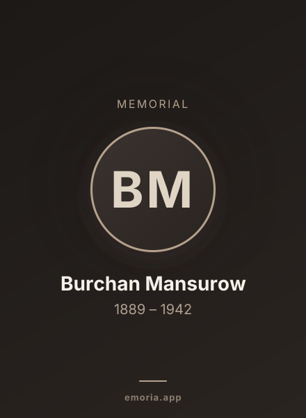 Memorial portrait of Burchan Mansurow