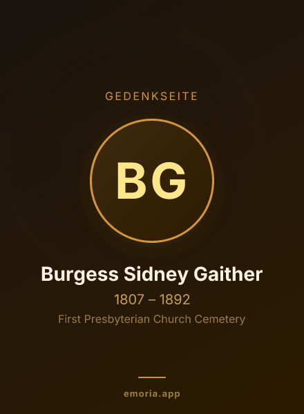 Gedenkportrait von Burgess Sidney Gaither