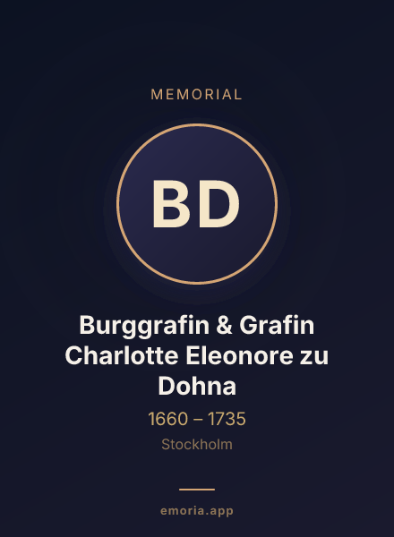 Memorial portrait of Burggrafin & Grafin Charlotte Eleonore zu Dohna