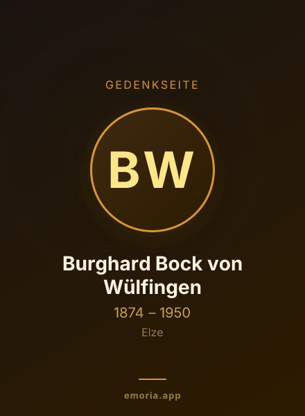 Gedenkportrait von Burghard Bock von Wülfingen