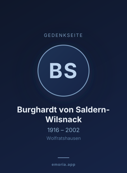 Gedenkportrait von Burghardt von Saldern-Wilsnack