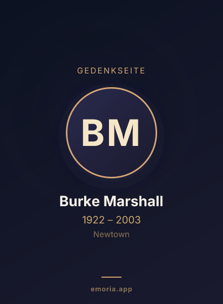 Gedenkportrait von Burke Marshall