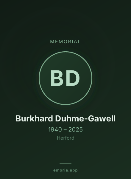 Memorial portrait of Burkhard Duhme-Gawell