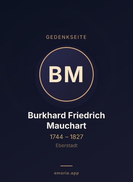 Gedenkportrait von Burkhard Friedrich Mauchart