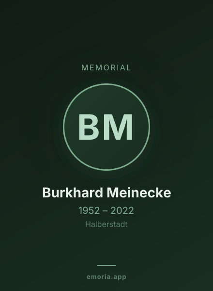 Memorial portrait of Burkhard Meinecke