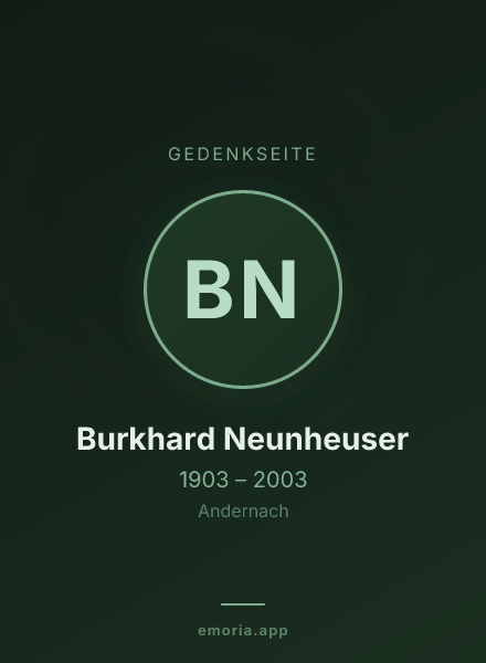 Gedenkportrait von Burkhard Neunheuser