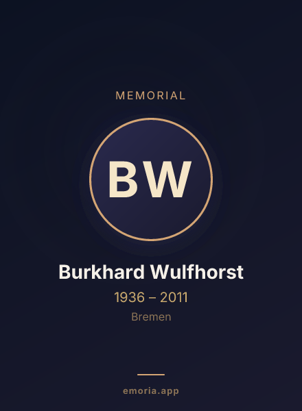 Memorial portrait of Burkhard Wulfhorst