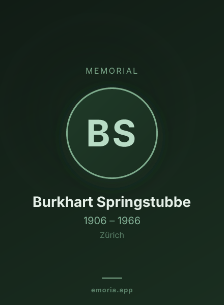 Memorial portrait of Burkhart Springstubbe