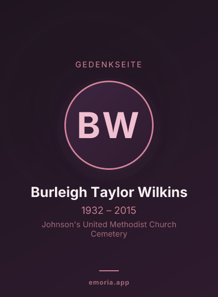 Gedenkportrait von Burleigh Taylor Wilkins