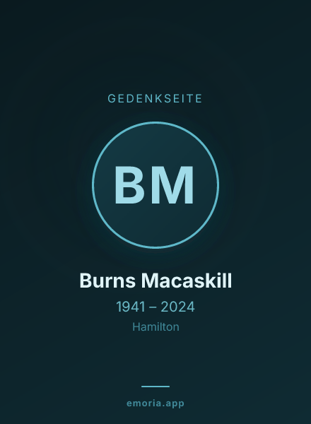 Gedenkportrait von Burns Macaskill